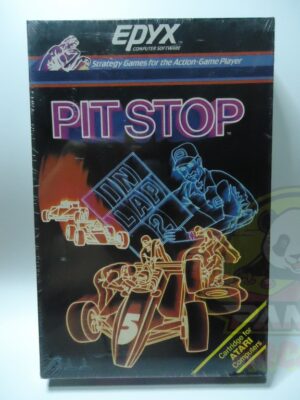 400-800 PIT STOP-01 PITSTOP-ATARI 400/800-CARTRIDGE-NTSC-BRAND NEW.