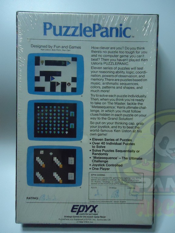 400-800 PUZZLE PANIC-02 PUZZLE PANIC-ATARI 400/800/1200-NTSC-BRAND NEW.