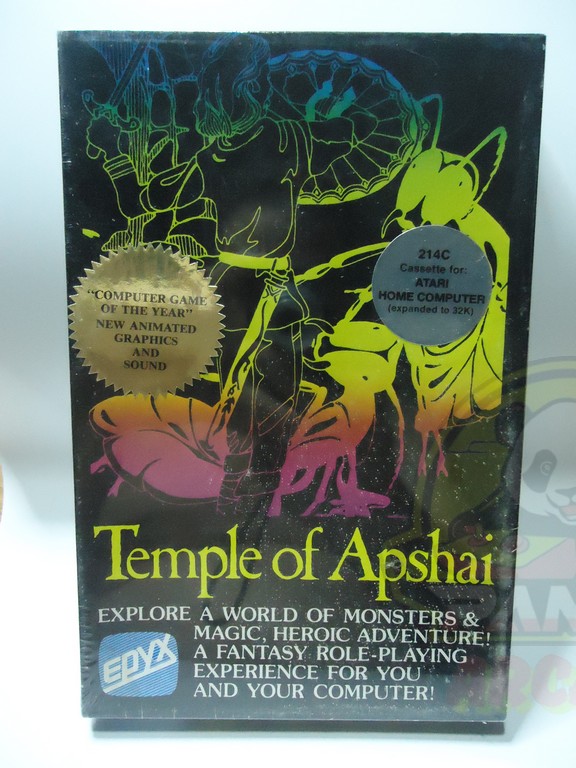 DUNJONQUEST TEMPLE OF APSHA-ATARI 400/800-CASSETTE-NTSC-BRAND NEW.