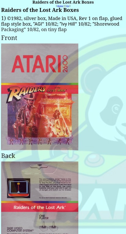 indianabox-01 RAIDERS OF THE LOST ARK-ATARI VCS 2600-BRAND NEW-NTSC