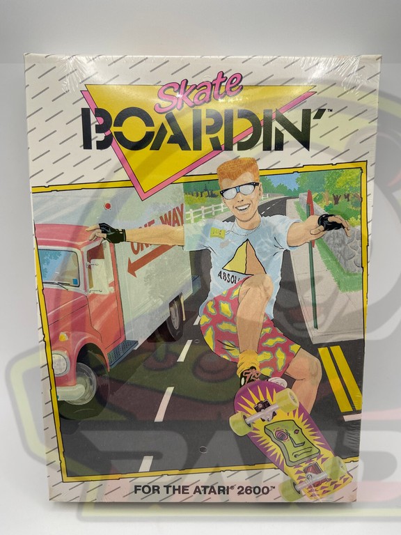 2600 SKATE BOARDN-01 (1) SKATE BOARDIN'A RADICAL ADVENTURE-ATARI VCS 2600-NTSC-BRAND NEW.