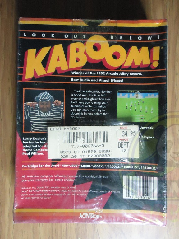 400-800-1200 KABOOM-02 KABOOM-ATARI 400/800-NTSC-BRAND NEW.
