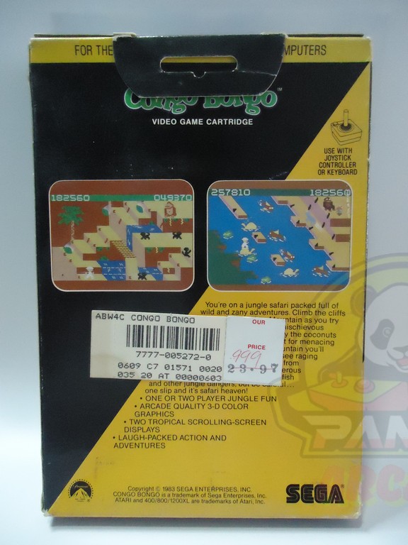 400-800 CONGO BONGO-02 CONGO BONGO - ATARI 400/800/1200XL- CARTRIDGE-NTSC-BRAND NEW.