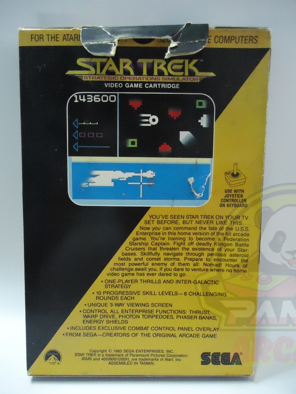 400-800 STAR TREK-02 STAR TREK FOR ATARI 400/800/1200XL-CARTRIDGE-NTSC-BRAND NEW.