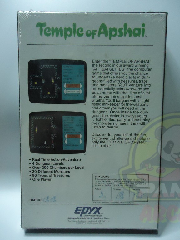 TEMPLE OF APSHAI-ATARI 400/800- DISK 32K-NTSC-BRAND NEW.