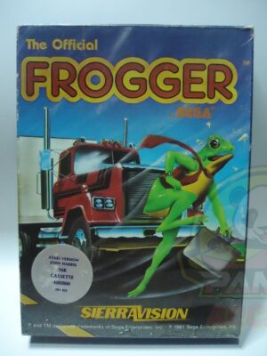 400-800 THE OFFICIAL FROGGER-01 FROGGER-ATARI 400/800/1200 XL/XE-16K CASSETTE-NTSC-BRAND NEW.
