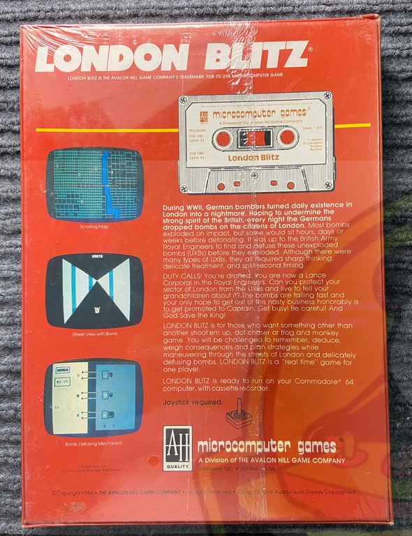 LONDON BLITZ-COMMODORE 64- CASSETTE-NTSC-BRAND NEW.