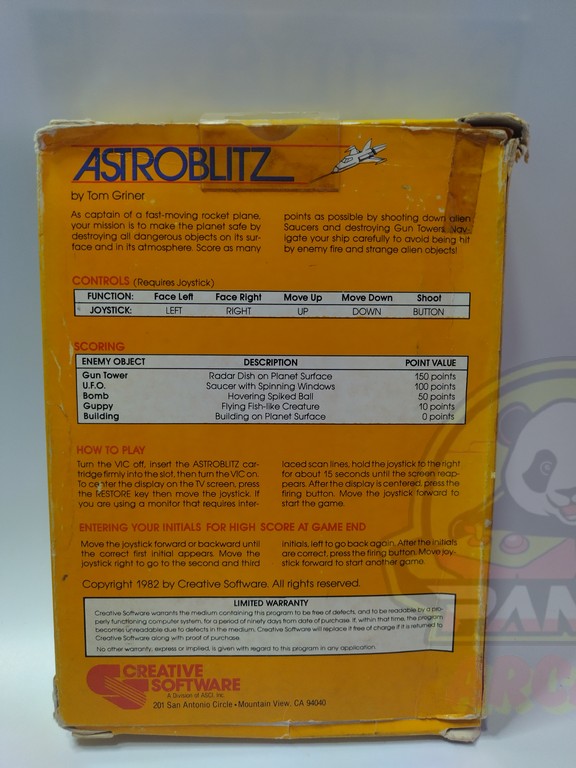 COMMODOREVIC20 ASTROBLITZ-02 ASTROBLITZ-COMMODORE VIC-20-CARTRIDGE-NTSC-BRAND NEW.